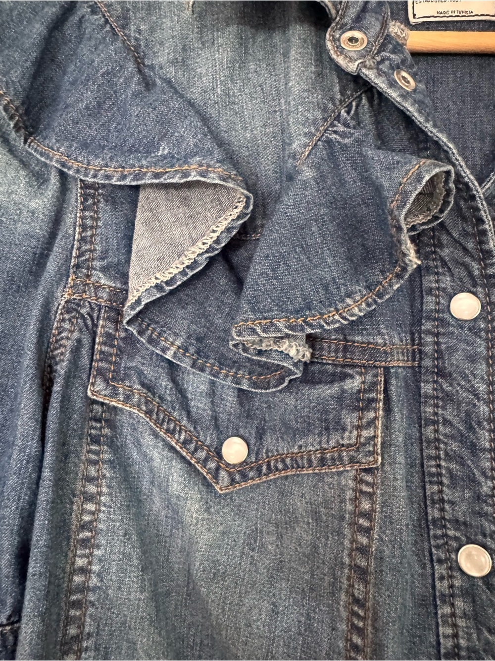 Zadig & Voltaire Toky Ruffle Denim Shirt - Picture 9 of 11